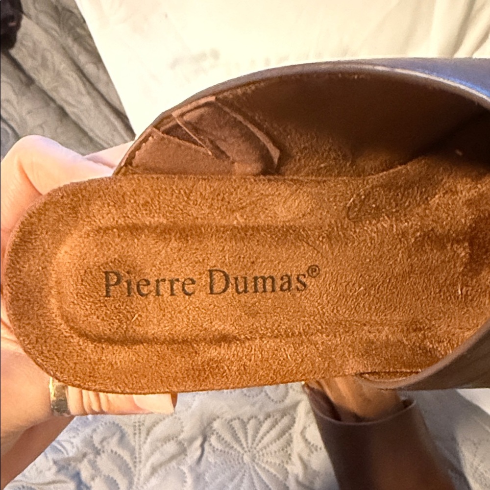 Pierre Dumas Chocolate Brown Slip-On Sandals